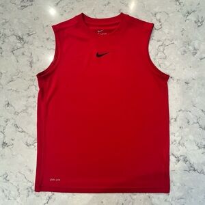 Boys YS Nike Red Dri-Fit Tank Top